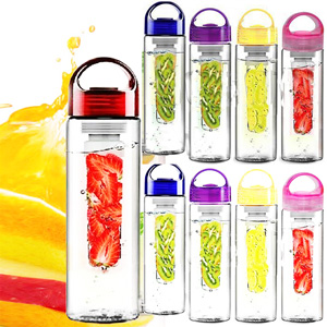 Red 700ML BPA FREE Fruit Infuser Water Bottle Sports Juice Maker