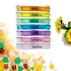 Weekly Medicine Storage Organizer 7 Days Case Pill Box Container