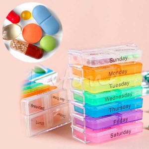 Weekly Medicine Storage Organizer 7 Days Case Pill Box Container